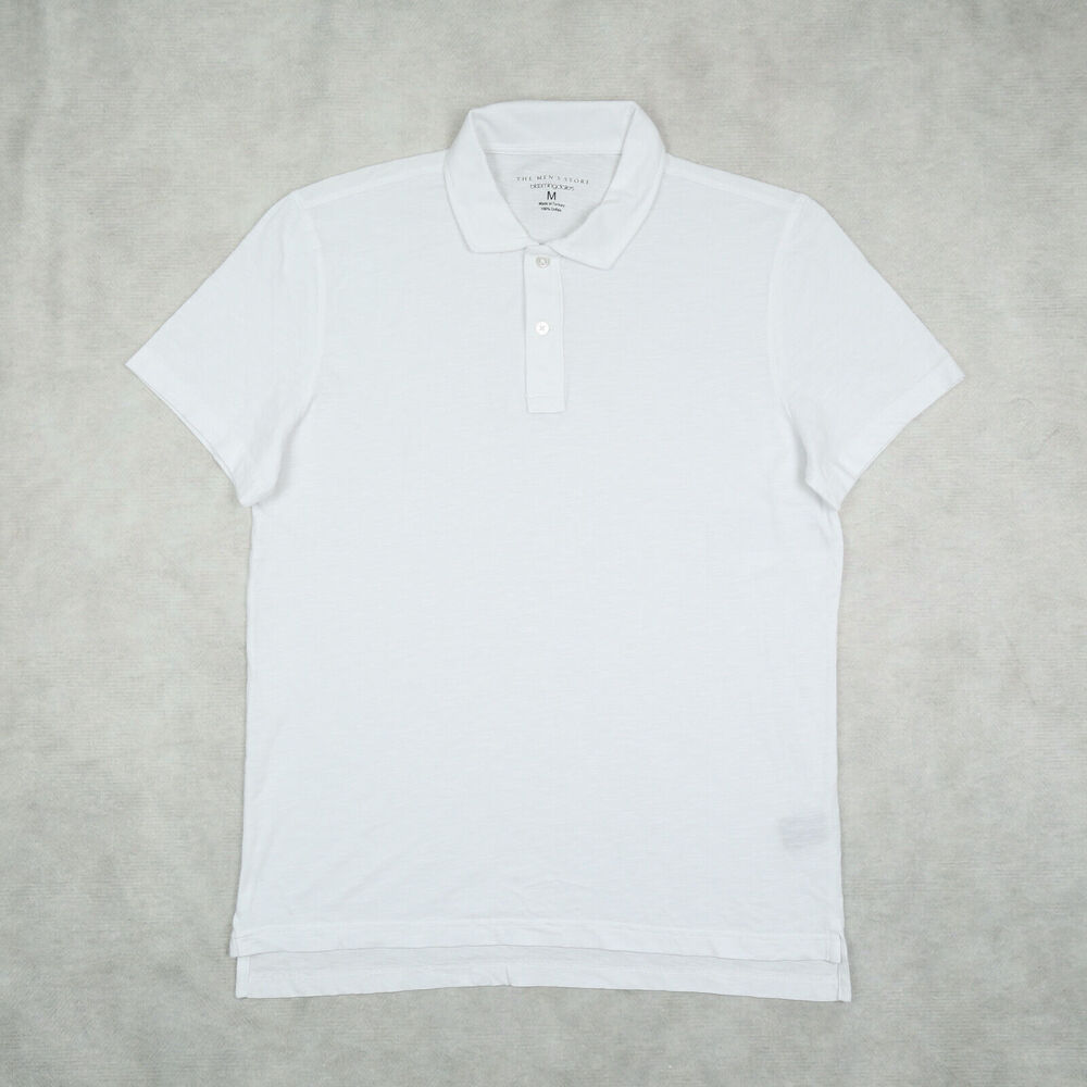 The Men's Store Cotton Slub Polo Shirt White Size M